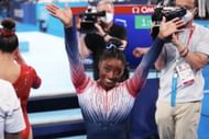 Simone Biles after winning the balance beam finals at the Tokyo Olympics - (Source: Getty)
